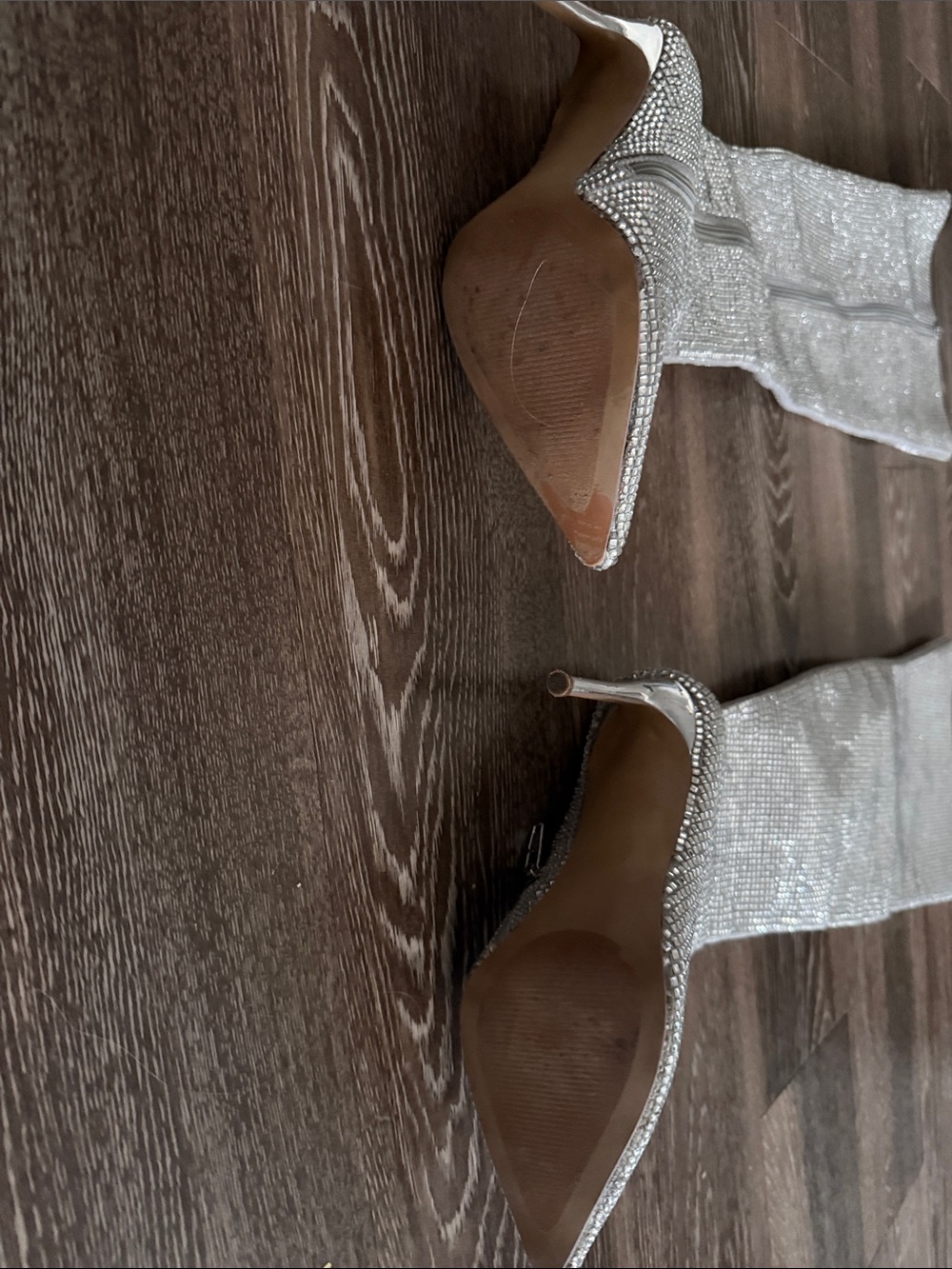 Steve Madden Shimmering Silver Over-the-Knee Boots - Picture 4 of 4